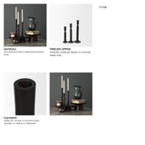 Declan Textured Matte Black Cast Metal Taper Candle Holder