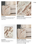 Matteo Solid Pink Marble Square Side Table from Mercana - Luna Furniture