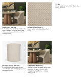 Curtis Cream Fabric Barrelback Half-Moon Base Dining Armchair