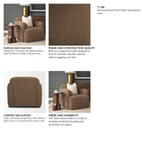 Saga Textured Brown Plush Fabric Upholstered Chair from Mercana - Luna Furniture