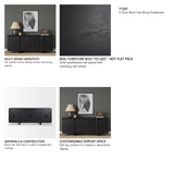 Rowan Black Oak Wood Closed 4 Door Sideboard from Mercana - Luna Furniture