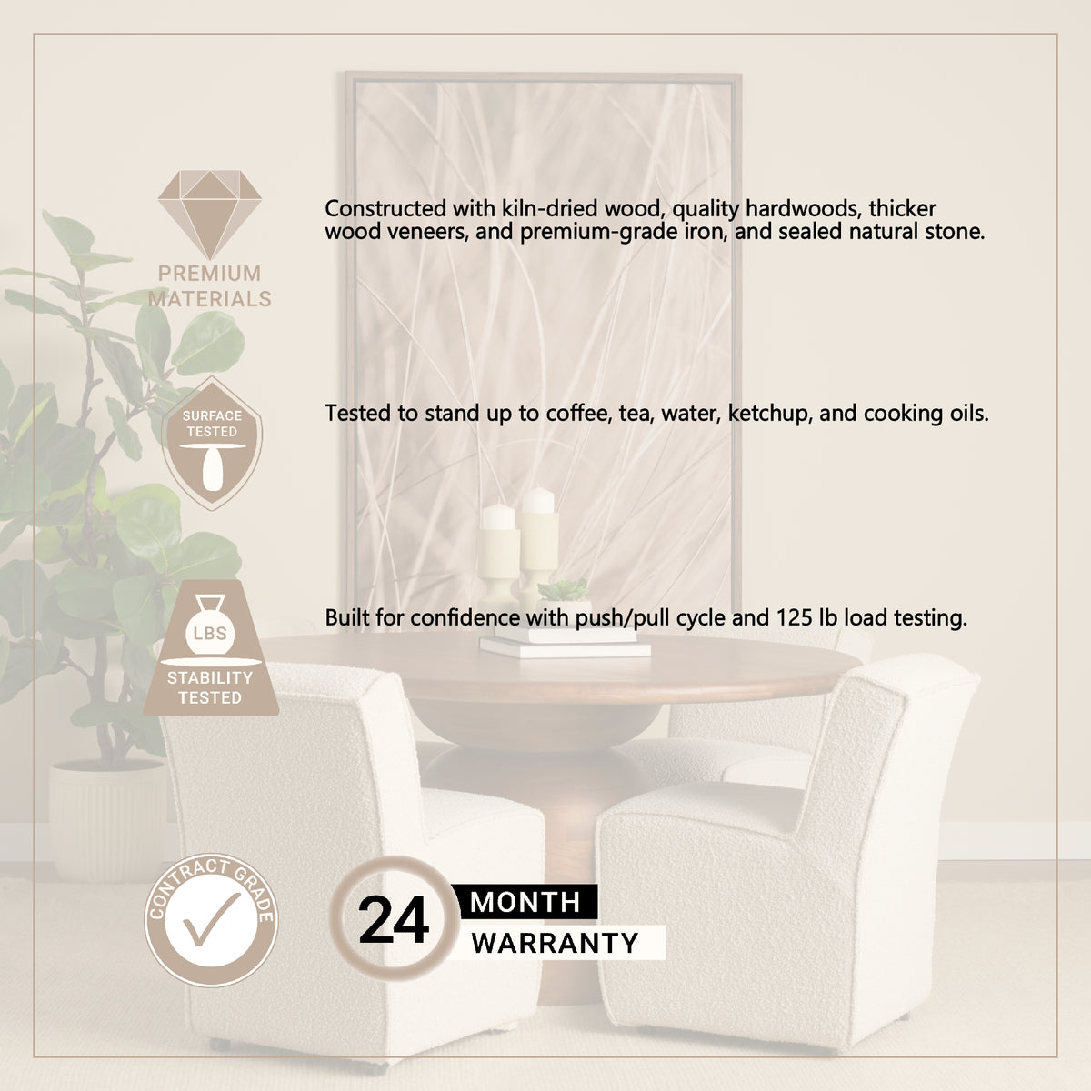 Atlas 60" Warm Mid-Brown Wood Stacked Pedestal Base Round Dining Table from Mercana - Luna Furniture