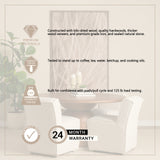 Atlas 60" Warm Mid-Brown Wood Stacked Pedestal Base Round Dining Table from Mercana - Luna Furniture