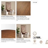 Atlas 60" Warm Mid-Brown Wood Stacked Pedestal Base Round Dining Table from Mercana - Luna Furniture