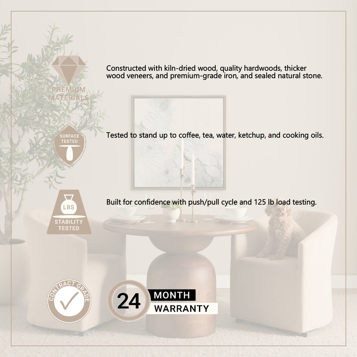 Atlas 42" Warm Mid-Brown Wood Stacked Pedestal Base Round Dining Table from Mercana - Luna Furniture