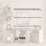 Atlas 42" Warm Mid-Brown Wood Stacked Pedestal Base Round Dining Table from Mercana - Luna Furniture