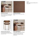 Parker Brown Leather Seat Gold Metal Frame Dining Chair, Set of 2 from Mercana - Luna Furniture