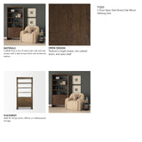 Belford 2-Door Open Dark Brown Oak Wood Shelving Unit from Mercana - Luna Furniture
