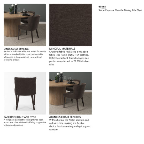 Nolan Slope Charcoal Chenille Dining Chair, Set of 2 from Mercana - Luna Furniture
