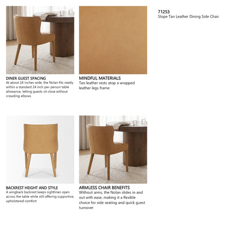Nolan Slope Tan Leather Dining Chair, Set of 2 from Mercana - Luna Furniture