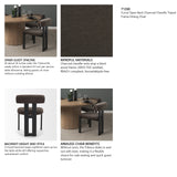 Tribeca Curve Open Back Charcoal Chenille Tripod Frame Dining Chair, Set of 2 from Mercana - Luna Furniture