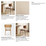 Motley Curved Open Back Cream Fabric and Tan Leather Dining Chair, Set of 2 from Mercana - Luna Furniture