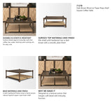 Bondi 42" Dark Brown Wood w/ Paper Rope Shelf Square Coffee Table from Mercana - Luna Furniture