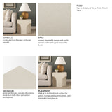 Bunda Square Sculptural Stone Finish Accent Table from Mercana - Luna Furniture