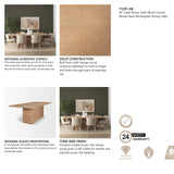 Trellyn 94" Light Brown Solid Wood Carved Woven Base Rectangular Dining Table from Mercana - Luna Furniture