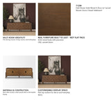Trellyn Dark Brown Solid Wood 4-Door w/ Carved Woven Doors Closed Sideboard from Mercana - Luna Furniture