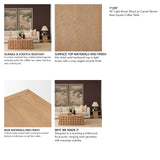 Trellyn 48" Light Brown Wood w/ Carved Woven Base Square Coffee Table from Mercana - Luna Furniture