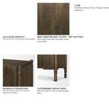 Phil Dark Brown Wood 2 Door 3 Drawer Closed Sideboard from Mercana - Luna Furniture