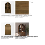 Suri Mid Brown Wood W/Glass Doors Arched Curio Cabinet from Mercana - Luna Furniture