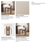 Tribeca Curve Open Back Cream and Dark Brown Tripod Frame Dining Chair from Mercana - Luna Furniture
