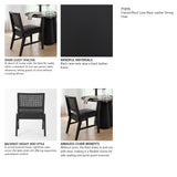 Reid Framed Black Cane Black Leather Dining Chair from Mercana - Luna Furniture