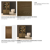 Henry Dark & Light Brown Oak Wood w/ Glass Doors Curio Cabinet from Mercana - Luna Furniture
