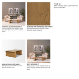 Milos Travertine Top w/ Light Brown Oak Wood Coffee Table from Mercana - Luna Furniture