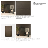 Cinder Distressed Dark Brown Wood Reeded 2-Door Closed Tall Cabinet from Mercana - Luna Furniture