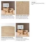 Siena 42" Round Travertine Pedestal Dining Table from Mercana - Luna Furniture