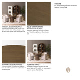 Lyonne 42" Round Medium Brown Oak Wood Pedestal Dining Table from Mercana - Luna Furniture