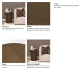 Lyonne Round Medium Brown Oak Wood Pedestal Side Tables from Mercana - Luna Furniture