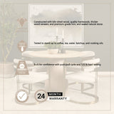 Allyson 42" Light Wood Base w/ Travertine Top Dining Table from Mercana - Luna Furniture