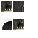 Rumer Black Wood w/ Black Marble Side Table from Mercana - Luna Furniture
