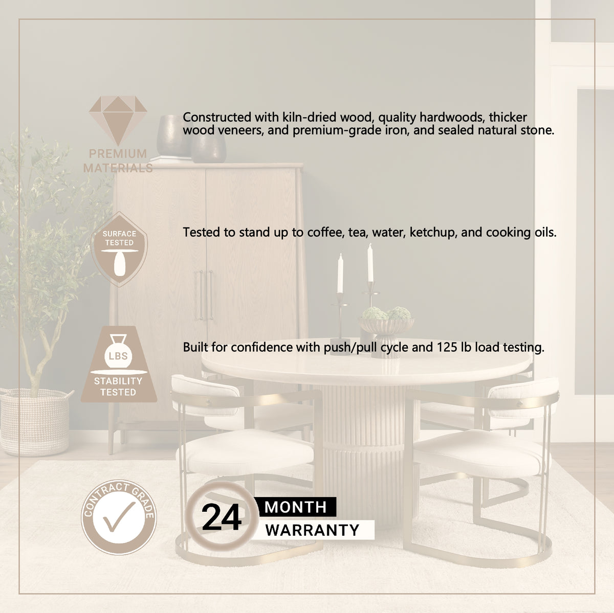 Sorrano 59" Botticino Marble Round w/ Fluted Base Dining Table from Mercana - Luna Furniture
