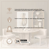 Rivaro Solid Beige Marble Round Dining Table from Mercana - Luna Furniture