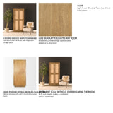 Valterra Light Brown Wood w/ Travertine 4 Door Tall Cabinet from Mercana - Luna Furniture