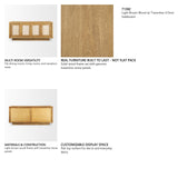 Valterra Light Brown Wood w/ Travertine 4 Door Sideboard from Mercana - Luna Furniture