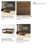 Ashwick Dark Brown Reclaimed Wood Square Coffee Table from Mercana - Luna Furniture