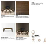 Kendrix 84" Dark Brown Oak Wood Extendable Rectangular Dining Table from Mercana - Luna Furniture