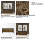 Kendrix Dark Brown Oak Wood Cappuccino Marble 4 Door Closed Sideboard from Mercana - Luna Furniture