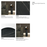 Bellancia Nero Black Marquina Marble Pedestal Side Table from Mercana - Luna Furniture
