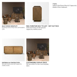 Valterra Dark Brown Wood w/ Cappuccino Marble 4 Door Sideboard from Mercana - Luna Furniture