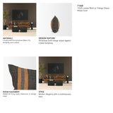 Mercer 14x26 Lumbar Black w/ Orange Stripes Decorative Pillow Cover from Mercana - Luna Furniture