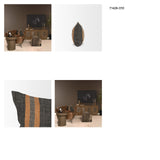 Mercer 14x26 Lumbar Black w/ Orange Stripes Pillow Cover w/Down Filler from Mercana - Luna Furniture