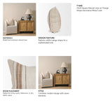 Maeve 20x20 Square Natural Linen w/ Orange Stripes Decorative Pillow Cover from Mercana - Luna Furniture