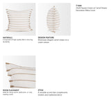 Willow 20x20 Square Cream w/ Camel Stripes Decorative Pillow Cover from Mercana - Luna Furniture