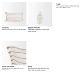 Willow 13x21 Lumbar Cream w/ Camel Stripes Decorative Pillow Cover from Mercana - Luna Furniture