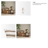 Maryn 13x21 Lumbar Cream w/ Brown Stripes Decorative Pillow Cover from Mercana - Luna Furniture