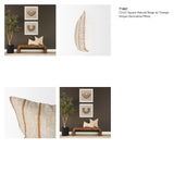 Merrick 22x22 Square Natural Beige w/ Orange Stripes Decorative Pillow from Mercana - Luna Furniture