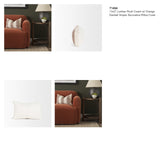 Levon 13x21 Lumbar Plush Cream w/ Orange Dashed Stripes Decorative Pillow Cover from Mercana - Luna Furniture